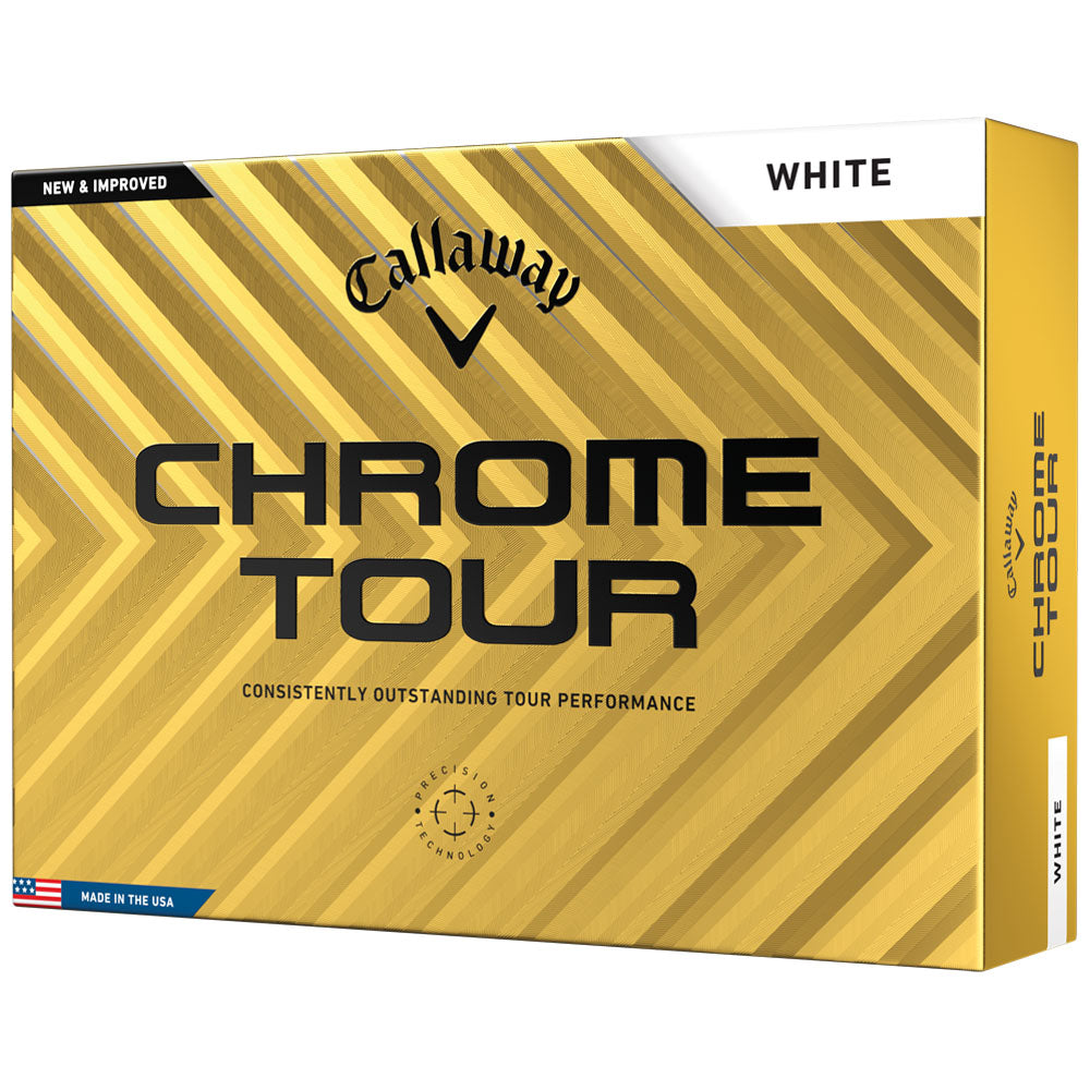 Chrome Tour Golf Balls - White - 12 Pack