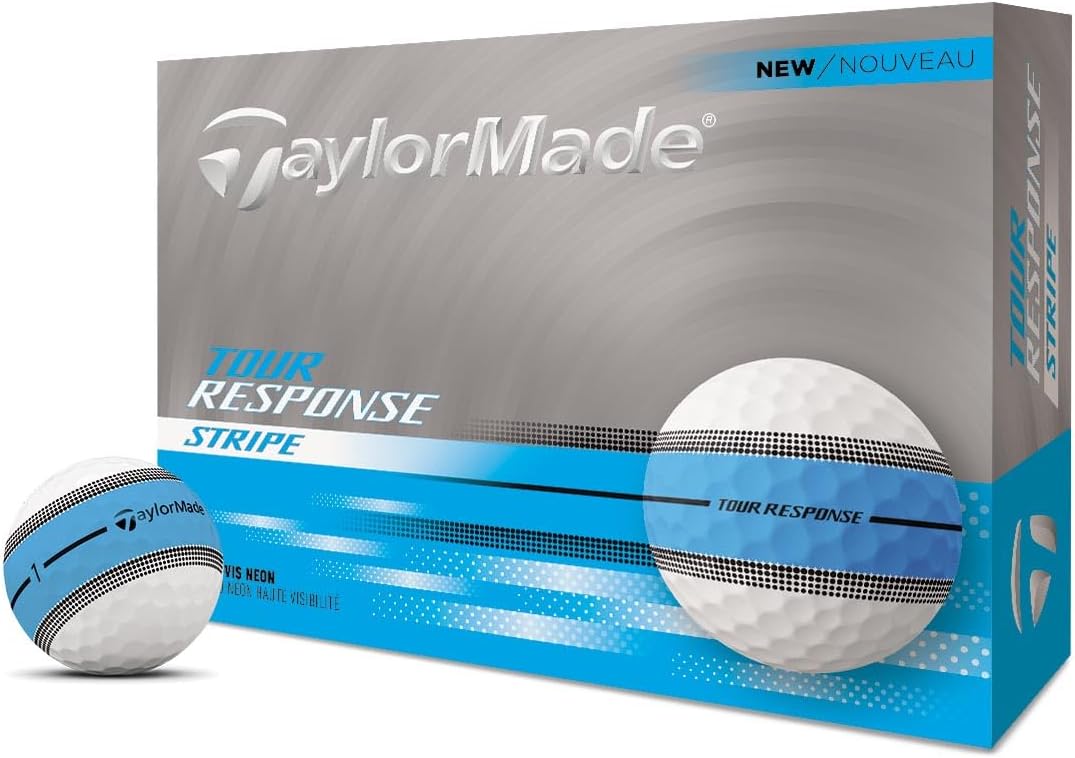 TaylorMade Tour Response Golf Balls, Enhanced 360° ClearPath Alignment, Speed Wrapped Core for Distance and Feel, Pack of 12