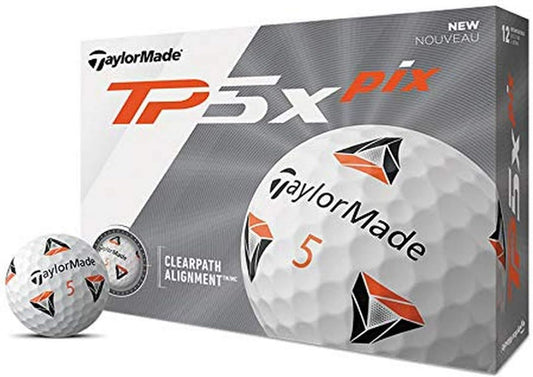 TaylorMade TP5 & TP5x Golf Balls (White, Yellow, Pix)
