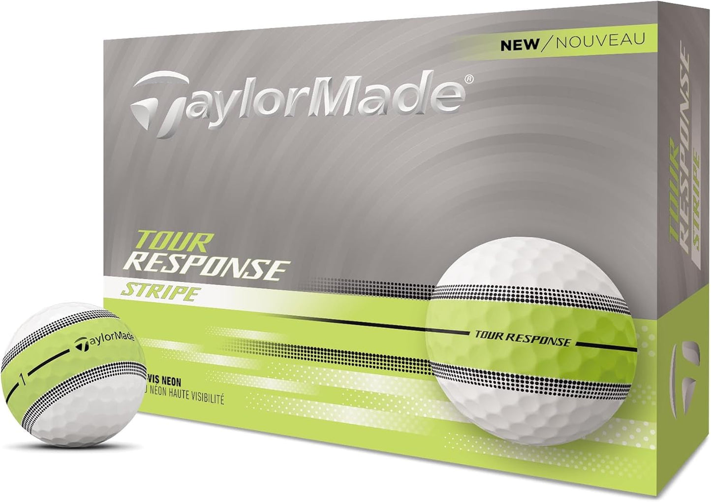 TaylorMade Tour Response Golf Balls, Enhanced 360° ClearPath Alignment, Speed Wrapped Core for Distance and Feel, Pack of 12