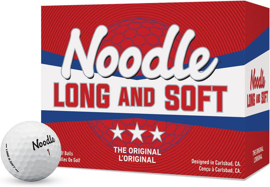 TaylorMade Noodle Long & Soft Golf Balls, Ultra-Soft 34 Compression Core, Great Feel and Increased Spin, Patented Dimple Design for Straighter Flight