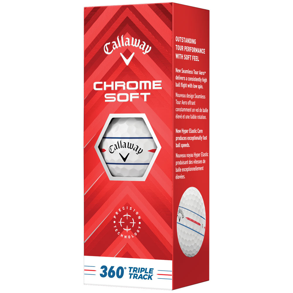 Chrome Soft 360 Triple Track Golf Balls - White - 12 Pack
