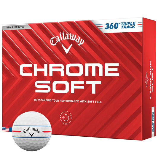 Chrome Soft 360 Triple Track Golf Balls - White - 12 Pack