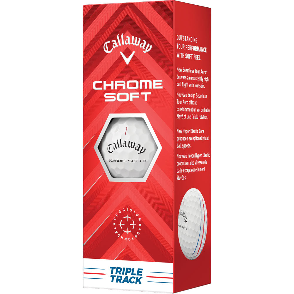 Chrome Soft Triple Track Golf Balls - White - 12 Pack