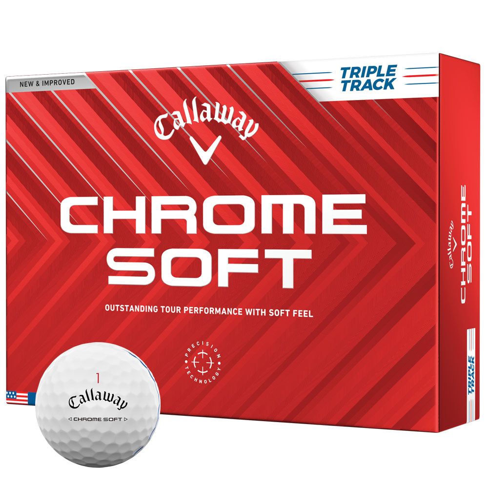 Chrome Soft Triple Track Golf Balls - White - 12 Pack