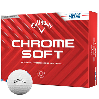 Chrome Soft Triple Track Golf Balls - White - 12 Pack