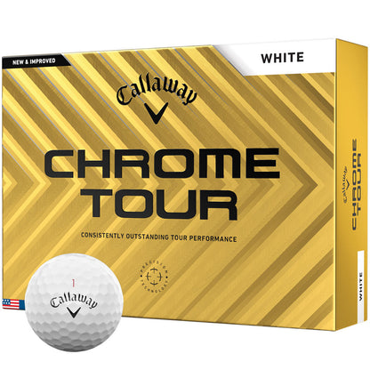 Chrome Tour Golf Balls - White - 12 Pack