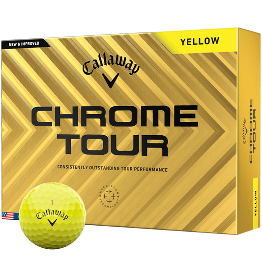 Chrome Tour Golf Balls - Yellow - 12 Pack