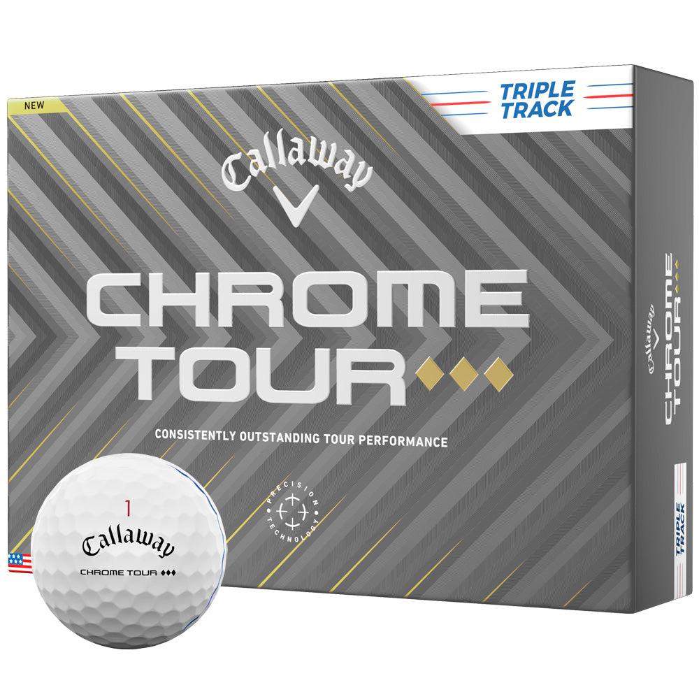 Chrome Tour TD Triple Track Golf Balls - White - 12 Pack