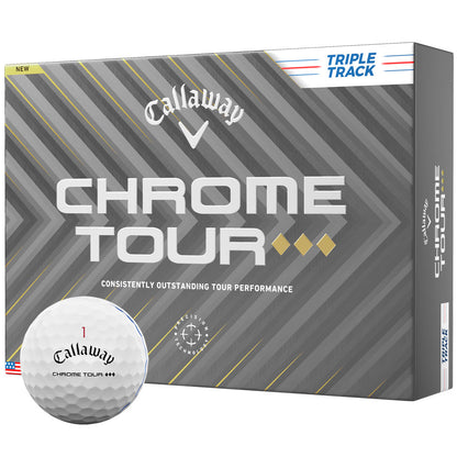 Chrome Tour TD Triple Track Golf Balls - White - 12 Pack