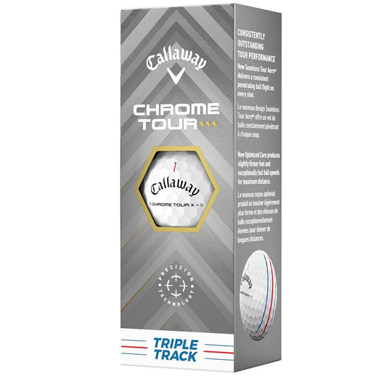 Chrome Tour TD Triple Track Golf Balls - White - 3 Sleeve