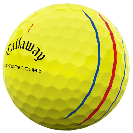 Chrome Tour Triple Track Golf Balls - Yellow - 3 Sleeve
