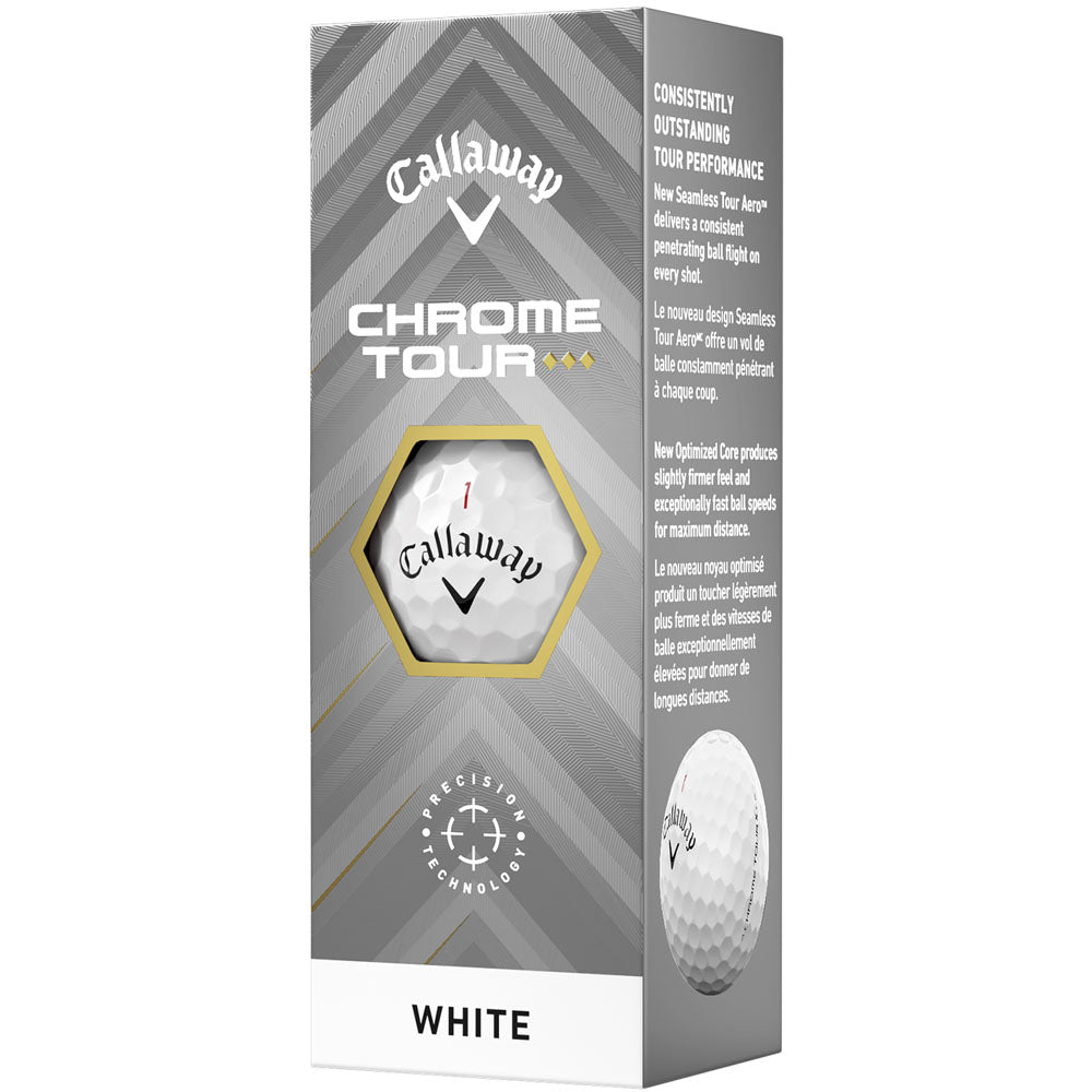 Chrome Tour TD Golf Balls - White - 3 Sleeve