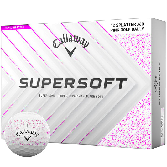 Supersoft Golf Balls - Pink Splatter - 12 Pack