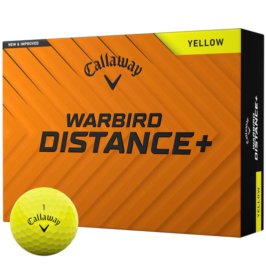 Warbird Distance+ Golf Balls - Yellow - 12 Pack
